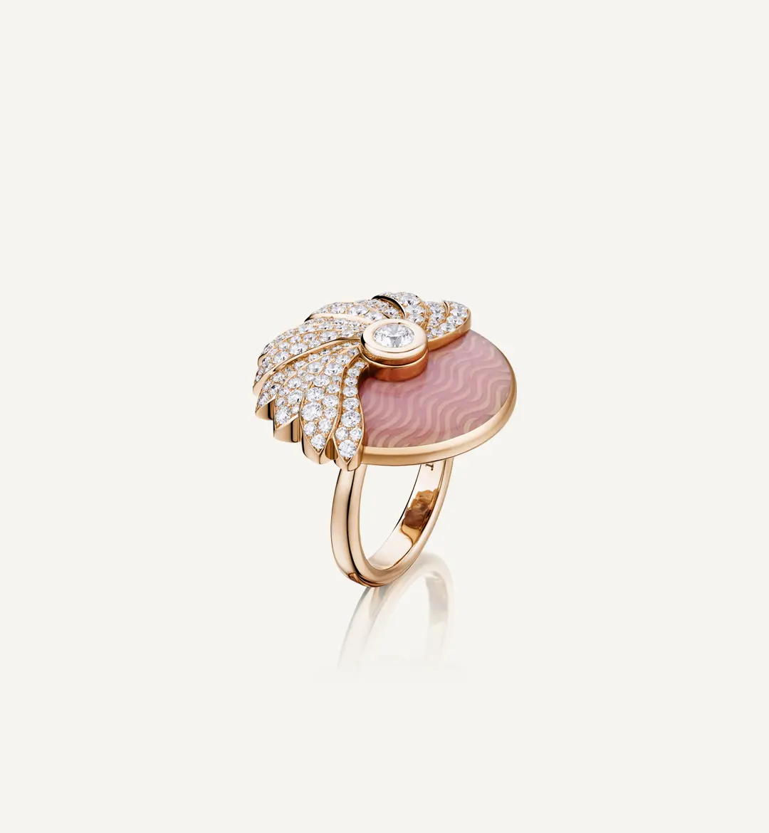 Twirly Pink Gold Ring by Adler Joailliers