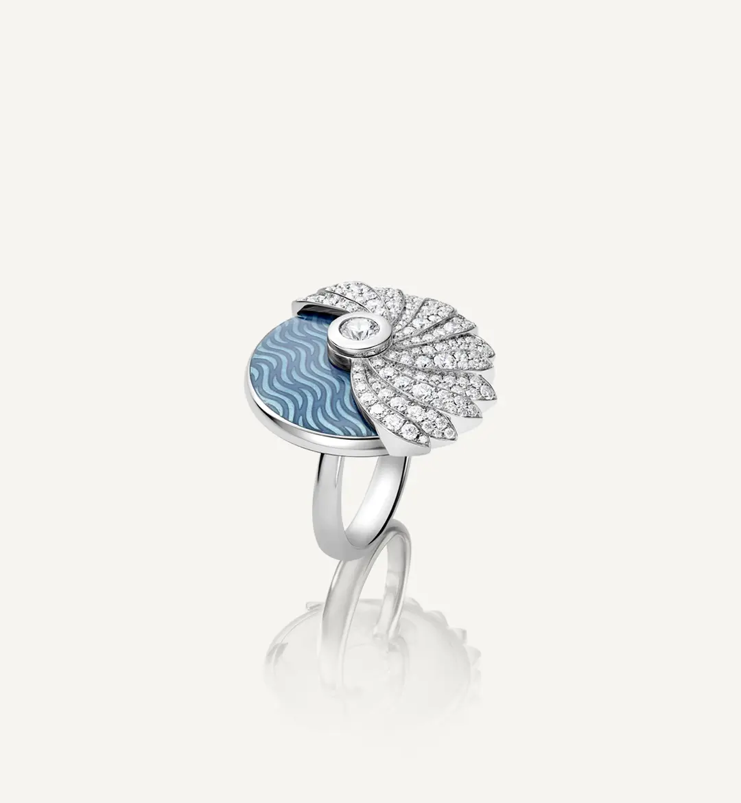 Twirly White gold ring by Adler Joailliers