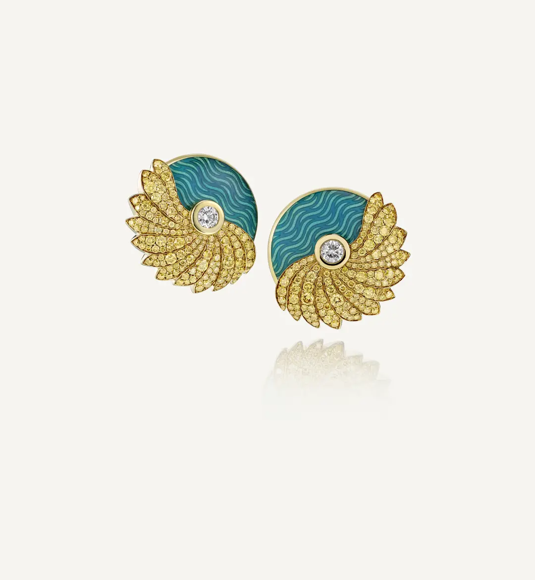 Twirly Yellow Gold Earrings by Adler Joailliers