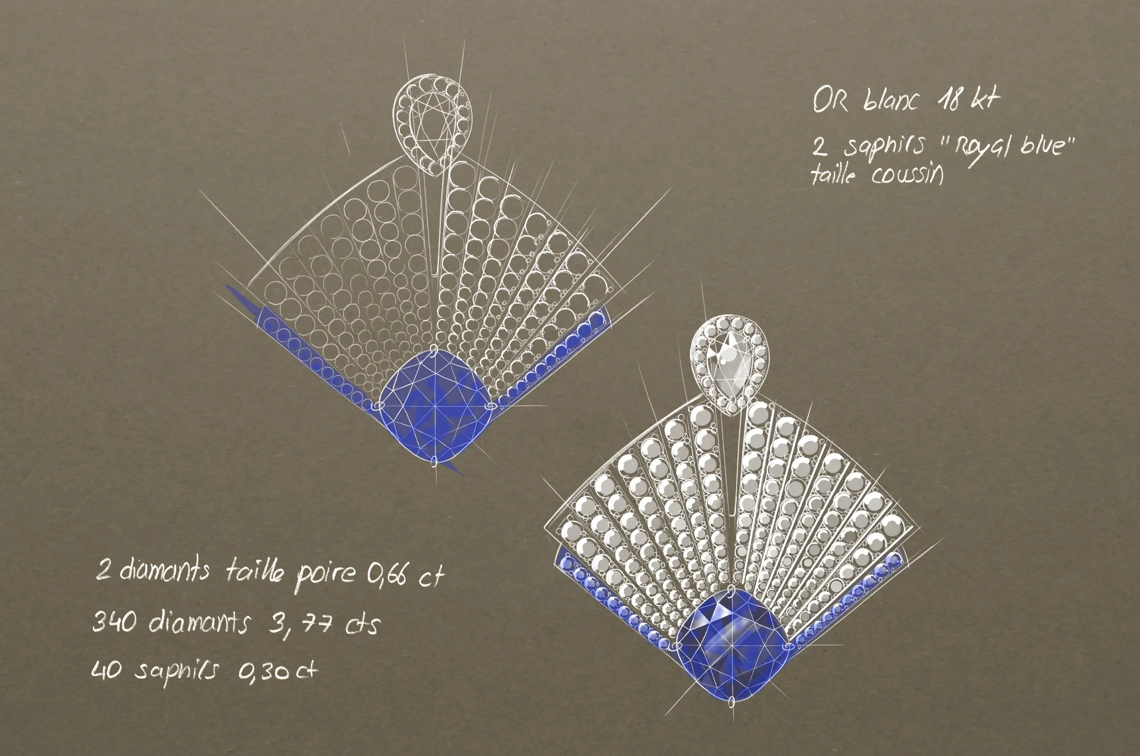 Mistra Earrings set with Sapphire