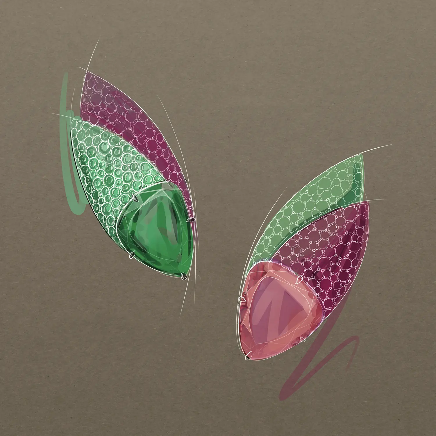 Sketch of Opera Aerrings by Adler Joailliers