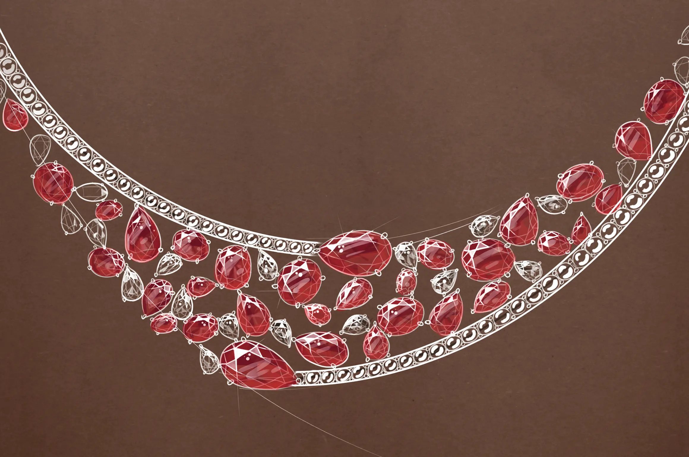 Sketch of Momiji Necklace by Adler Joailliers