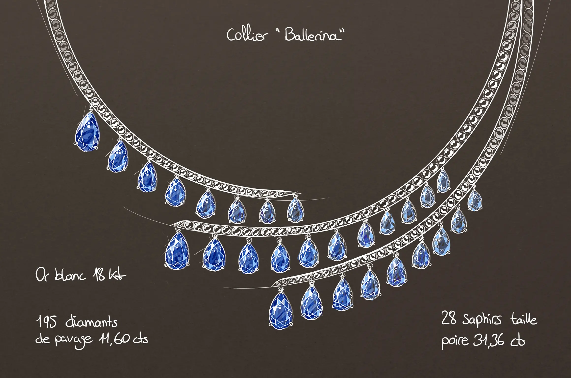 Sketch of Ballerina Necklace