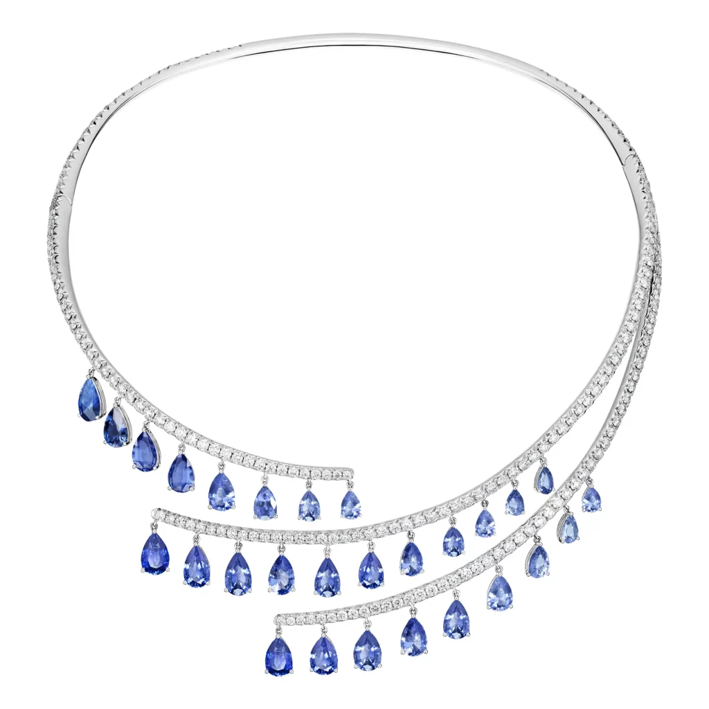 Ballerina High Jewellery Necklace set with Pear-shaped Sapphires
