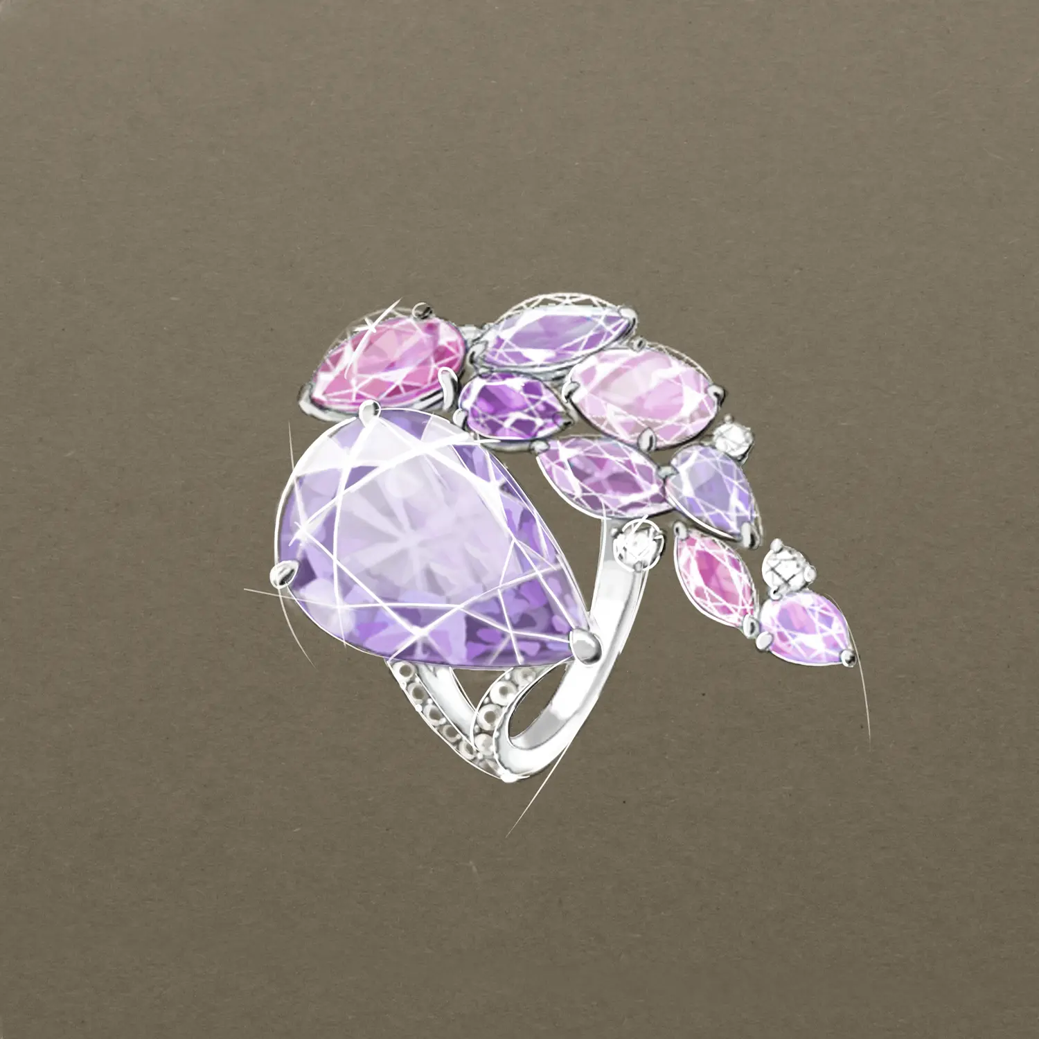 Sketch of Tivoli Ring by Adler Joailliers