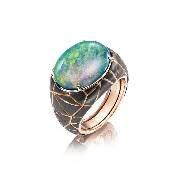 Nebula ring by Adler Jaoilliers set with one opal